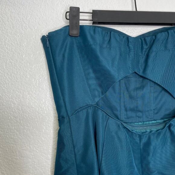 J.Crew Womens Dress Size 4 Blue Strapless Cutout Short Mini Sweetheart Neck - Picture 9 of 13